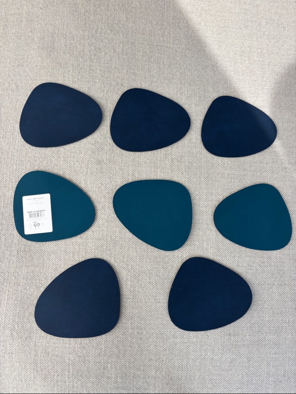 LIND DNA Set of 8 Reversible coasters - Deep Teal & Navy